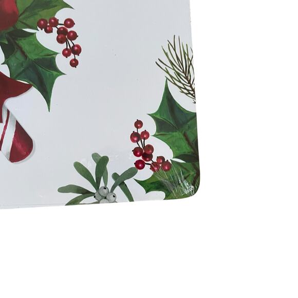Candy Cane Red Bow Corked Backed Placemats 12in x 16in  Set of 4 Holiday New - Picture 13 of 13